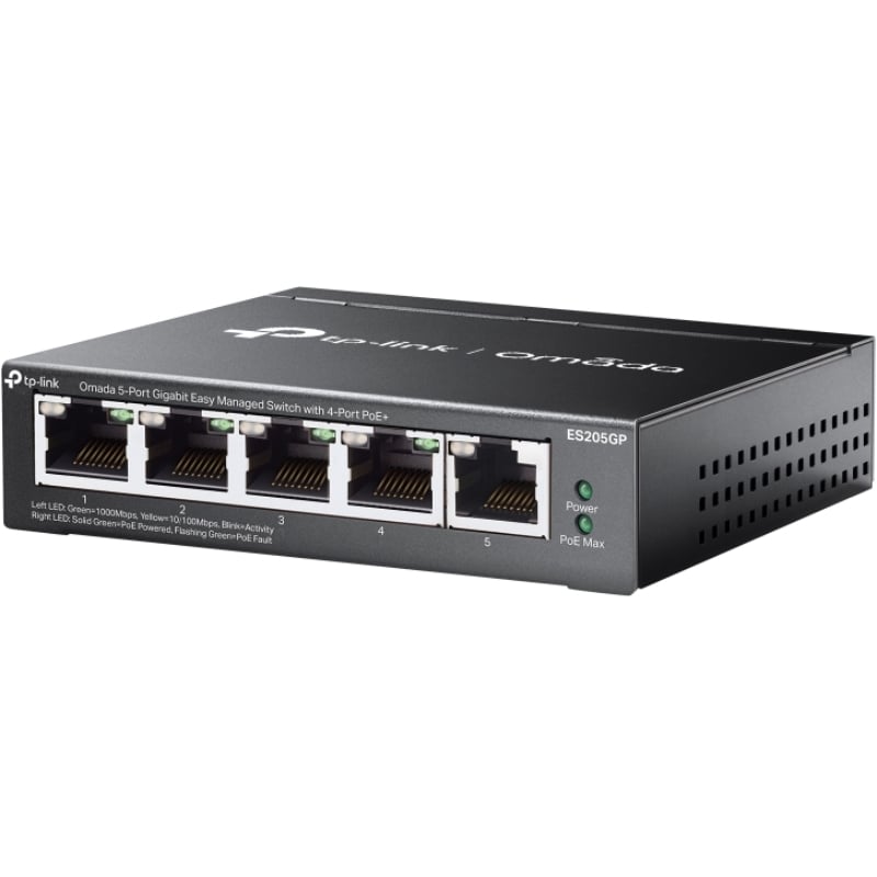 Switch TP-Link Omada ES205GP 5 Puertos/ RJ-45 10/100/1000/ PoE+
