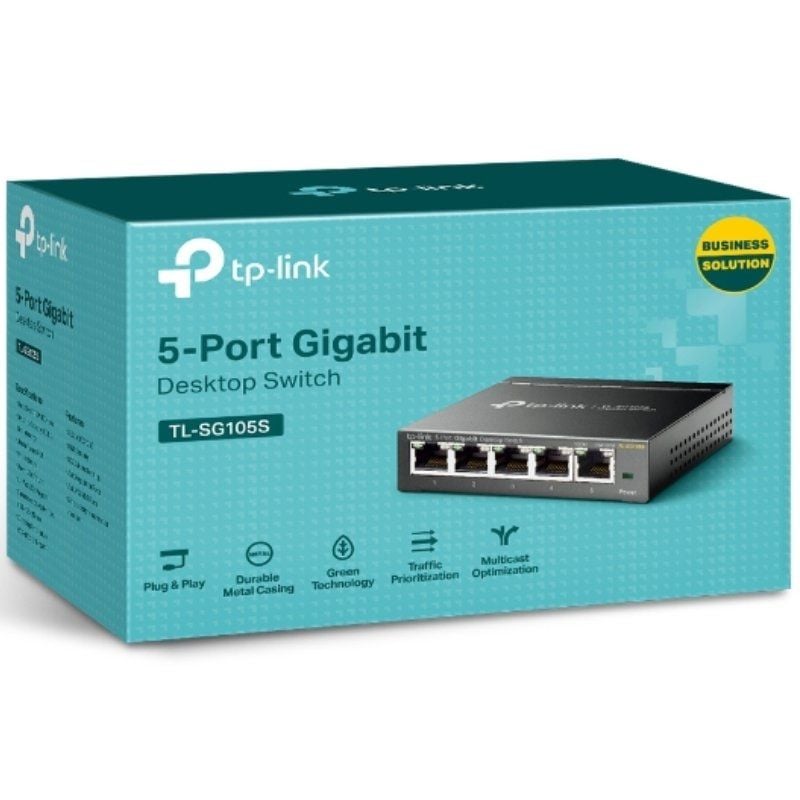Switch TP-Link TL-SG105S 5 Puertos/ RJ-45 10/100/1000 (ref. TL-SG105S)