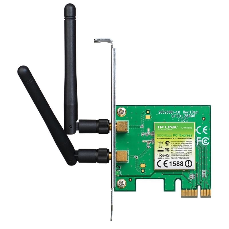 PCI-E 300Mbps tarjeta de red inalámbrica PCI Express tarjeta WIFI WLAN  adaptador con antenas para PC ordenador Accesorios 