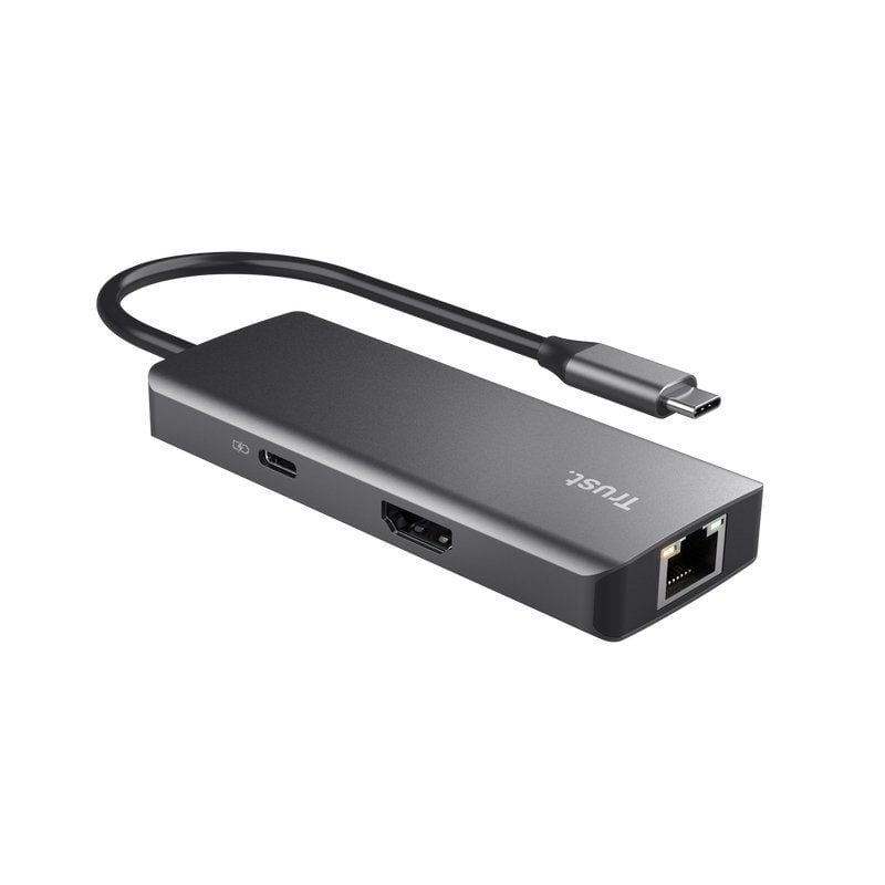 Docking USB Tipo-C Trust Dalyx/ 2xUSB/ 2xUSB Tipo-C/ 1xHDMI 4K/ 1xRJ45/ Gris