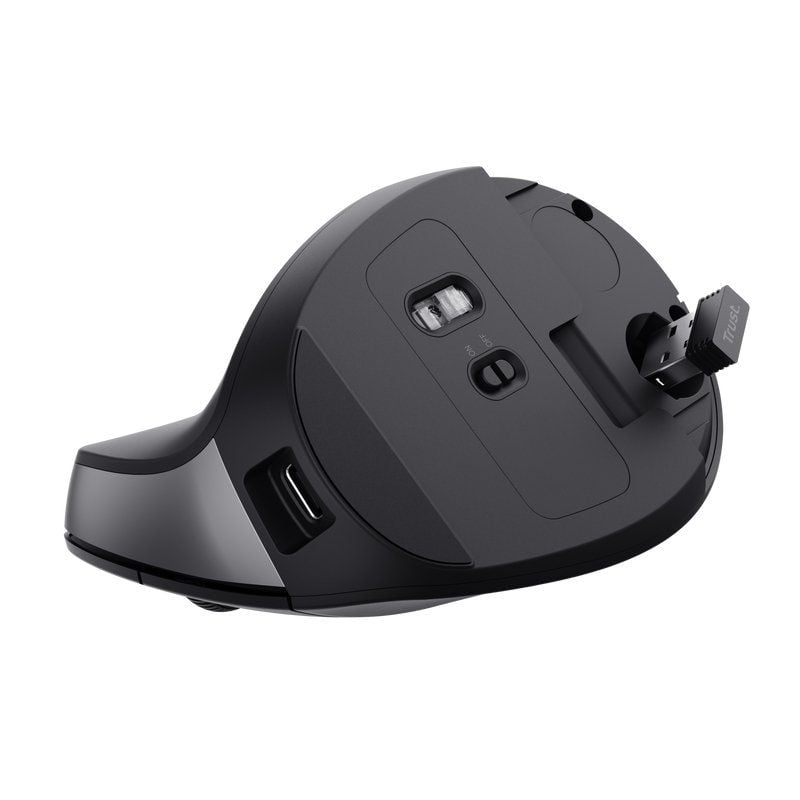 Ratón Vertical Inalámbrico Trust Bayo II/ Batería recargable/ Hasta 2400 DPI