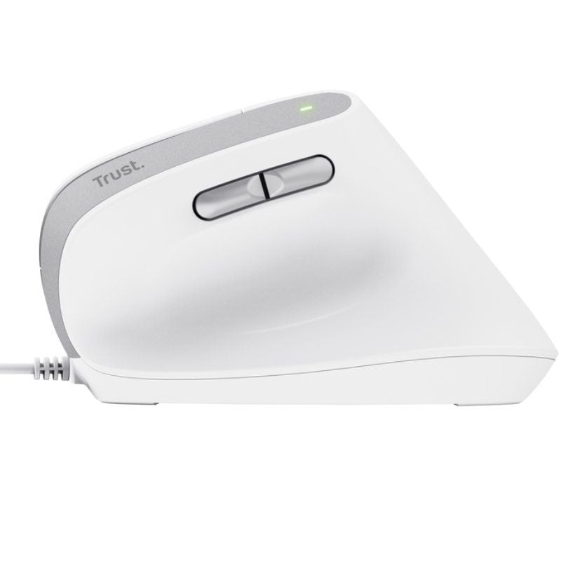 Ratón Vertical Trust Bayo II/ Hasta 2400 DPI/ Blanco