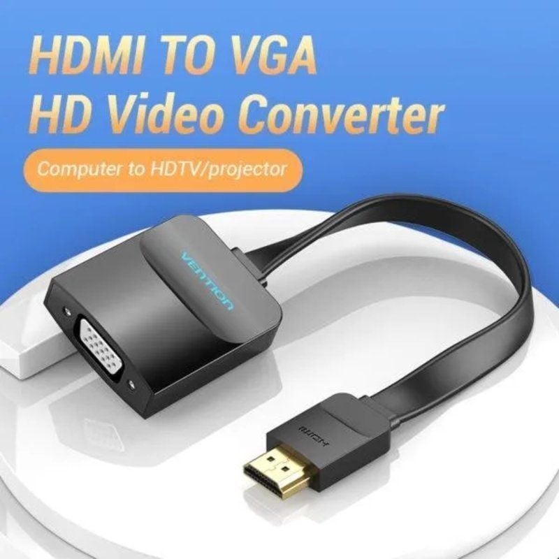 Conversor Vention 74345/ HDMI Macho/ VGA Hembra/ 15cm/ Negro