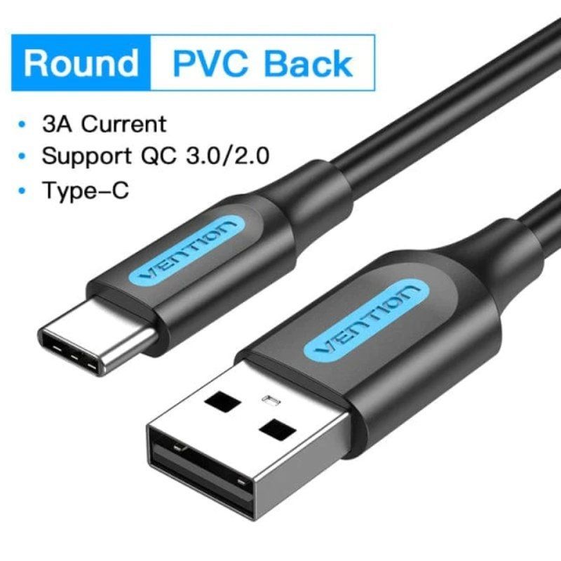 Cable USB 2.0 Tipo-C Vention COKBG/ USB Macho - USB Tipo-C Macho/ 480Mbps/ 1.5m/ Gris