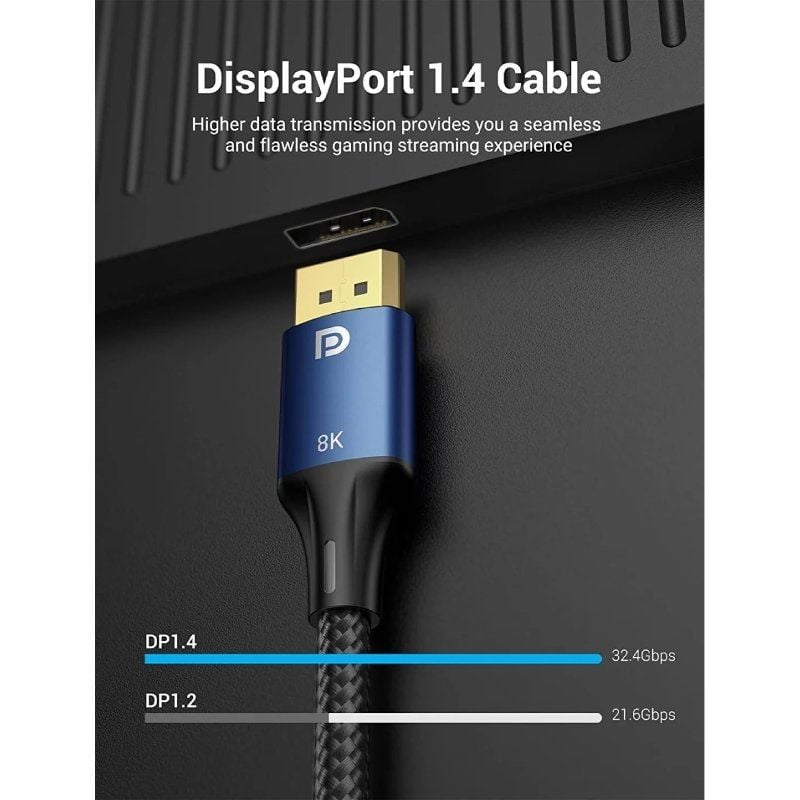 Cable DisplayPort 1.4 8K Vention HCELF/ DisplayPort Macho - DisplayPort Macho/ 3m/ Azul
