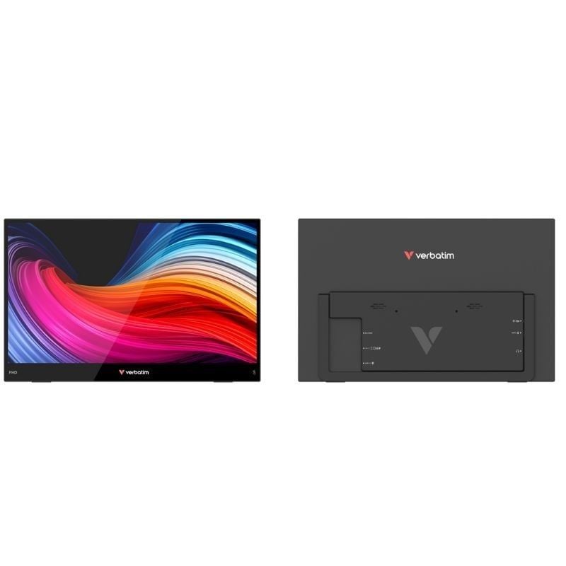 Monitor Portátil Táctil Verbatim Touch Light 15.6"/ Full HD/ Multimedia/ Negro