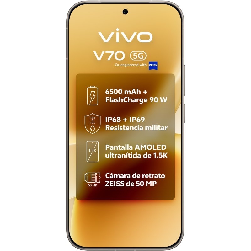 Smartphone Vivo V70 8GB/ 256GB/ 6.59"/ 5G/ Gris