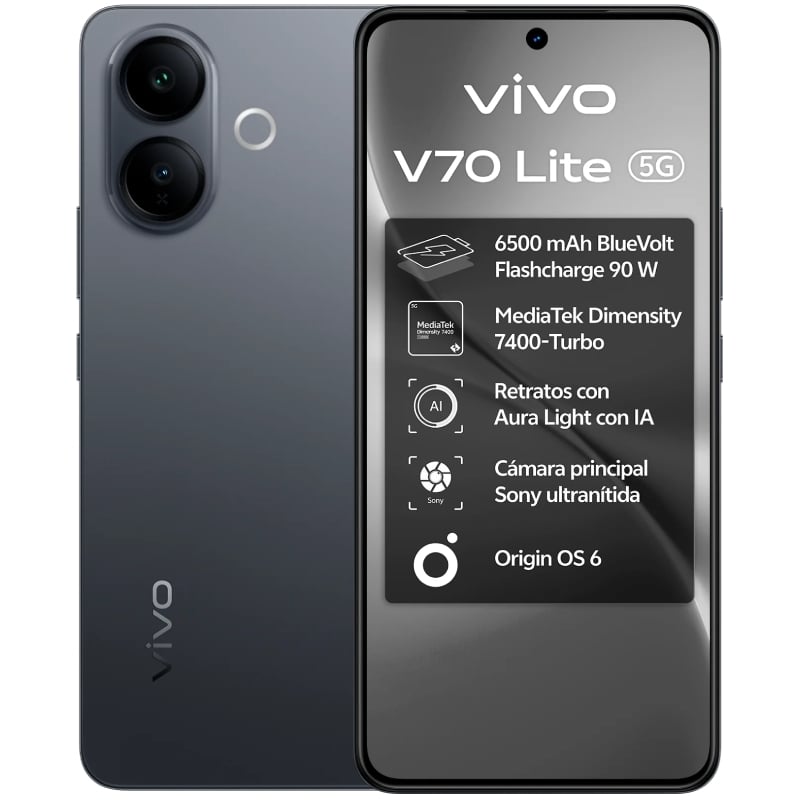 Smartphone Vivo V70 Lite 6GB/ 128GB/ 6.77'/ 5G/ Negro