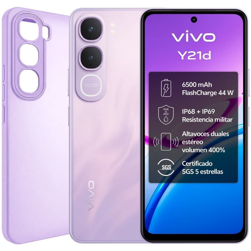 Smartphone Vivo Y21D 6GB/ 256GB/ 6.68'/ Púrpura